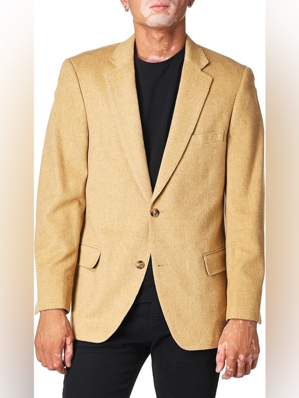 Vintage camel hair Men's Tan Blazer - Classic Two-Button Sport Coat